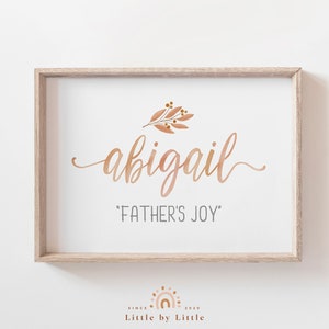 Abigail Name Meaning Print, Abigail Name Art, Baby Shower Gift, Girls Room Decor, Nursery Name Sign, Girl Name Print, Instant Download