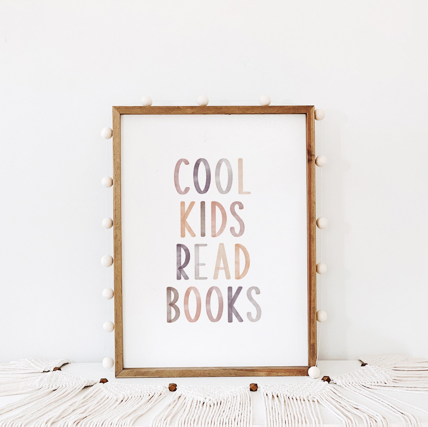 Set Of 2 Funny Classroom Canvas Posters Trendy Bear Reading Books Wall