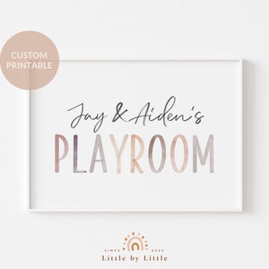 Custom Playroom Sign, Personalized Name Print, Neutral Nursery Name Print, Baby Shower Gift, Boho Kids Playroom Decor, Custom Nursery Art image 3