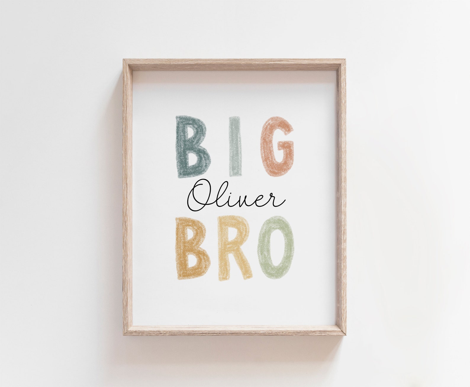 Set of 2 Custom Brother Name Sign, BIG Bro LIL Bro, Boys Room Decor ...