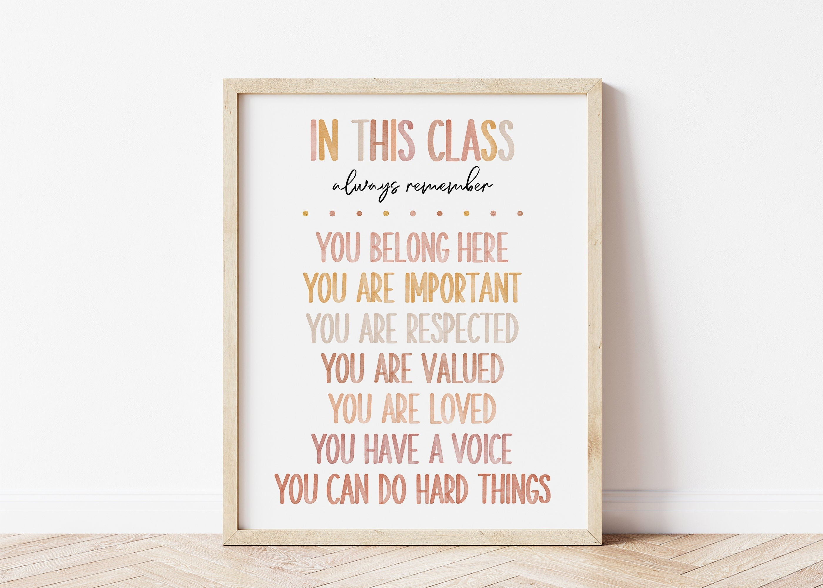 Boho Classroom Rules Poster: Positive Affirmations Decor (digital ...