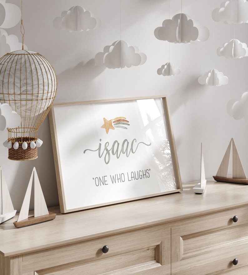 Isaac Name Meaning Print: Watercolor Nursery Decor (digital Download ...