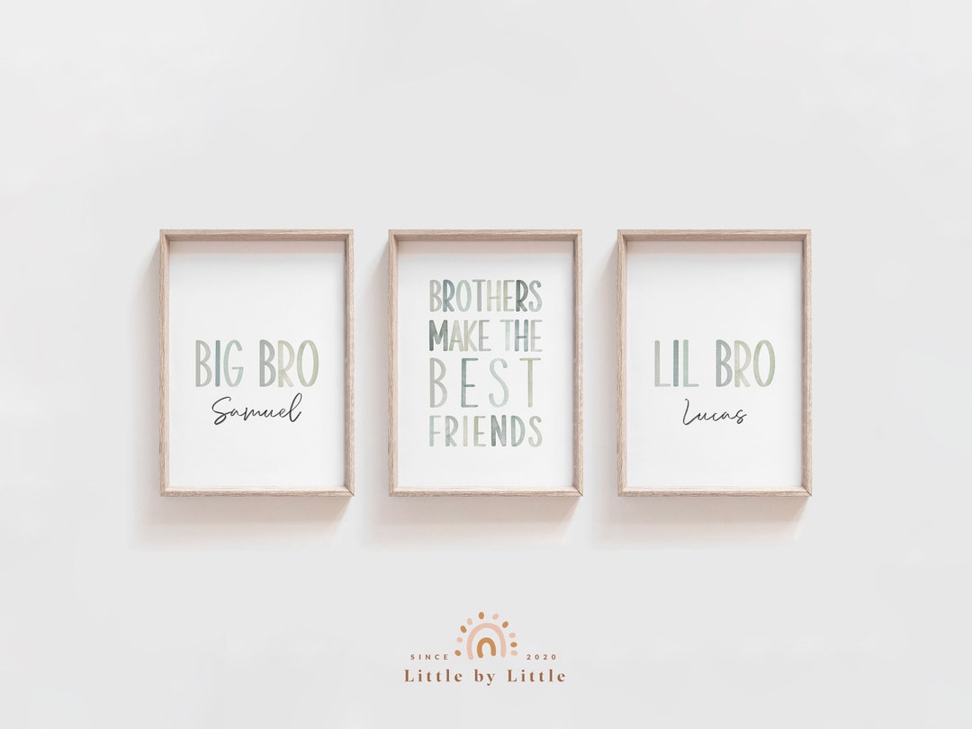 Three Brother Signs Custom Brother Name Sign, SET of 3, Brothers Make the Best Friends ...