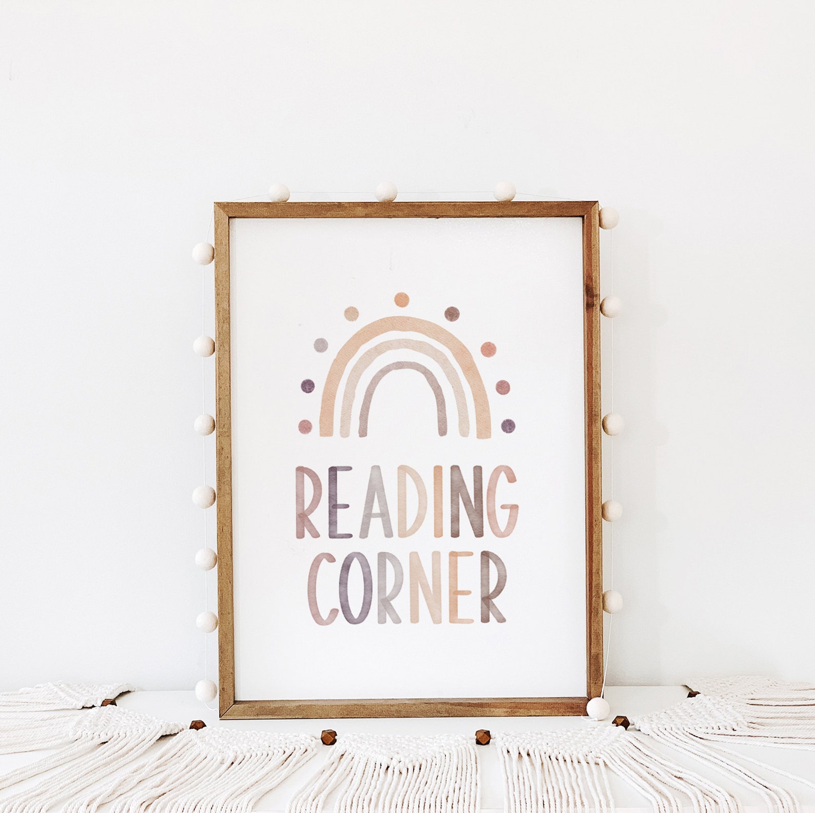 Watercolor Reading Corner Sign Reading Corner Decor Boho Etsy