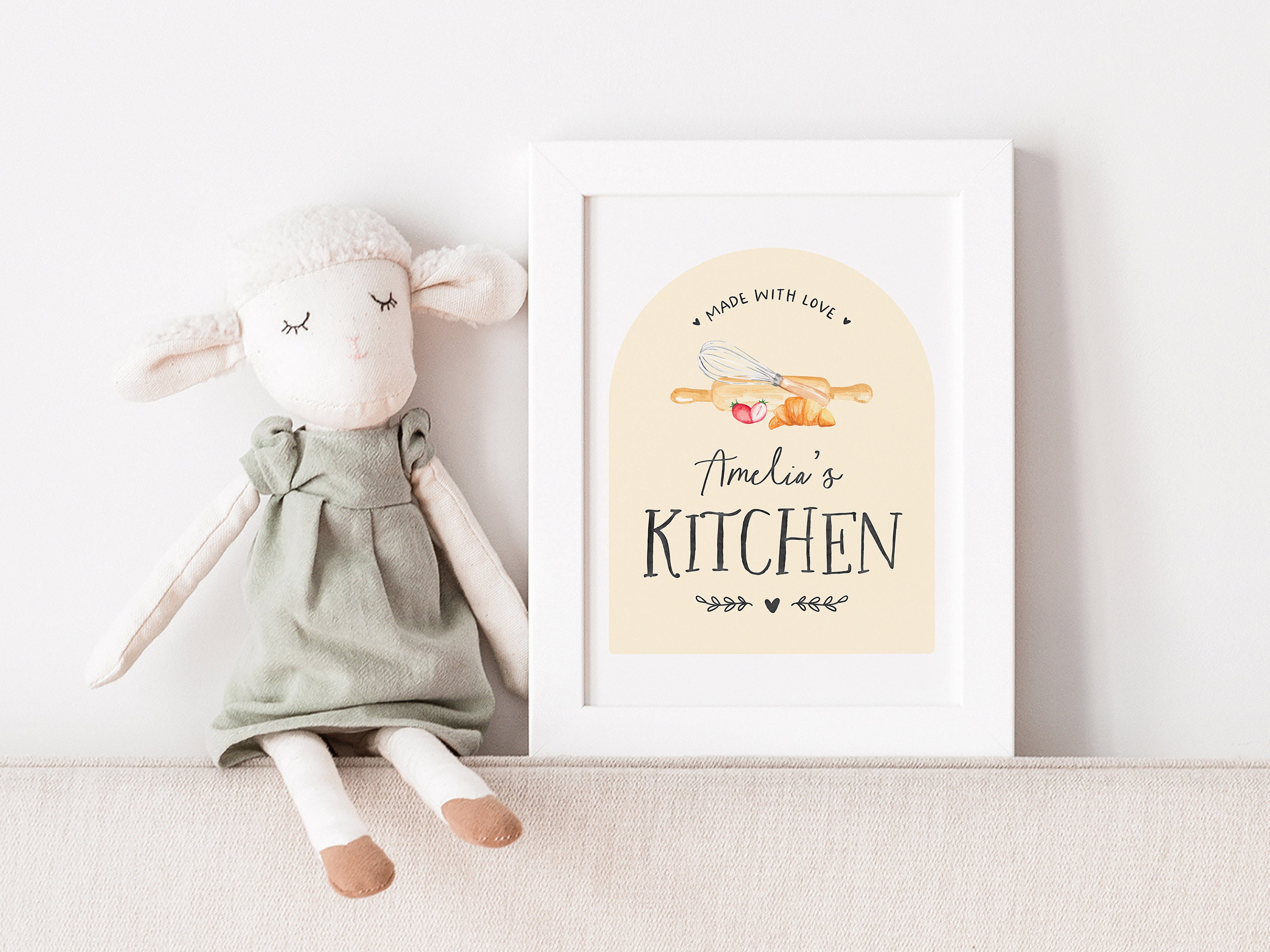 Kitchen Sign Eyfs Custom Watercolor Play Kitchen Sign, Personalized Gift for Little Girl ...