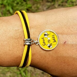 Save The Bees, Bee Charm Bracelet, Bee Jewelry, Bee Wish Bracelet, Bee Gift, Handmade Jewelry, Friendship Bracelet,Bumblebee, Gift for Girls