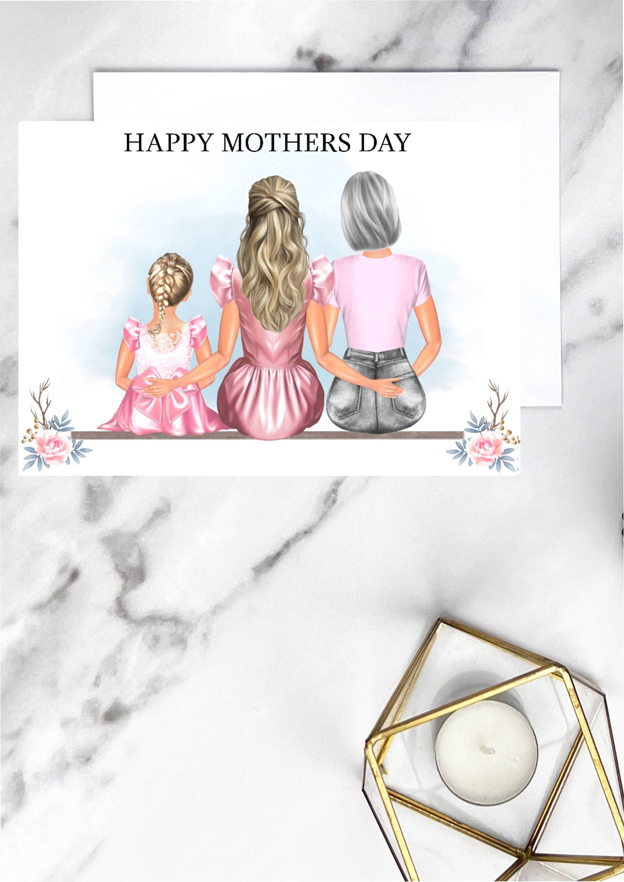Personalized Mother and Child Greeting Card for Mothers Day