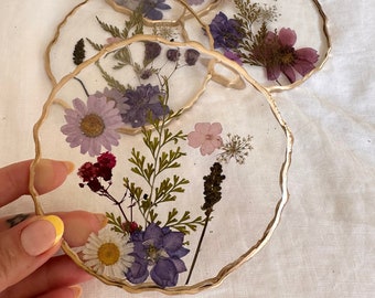 Purple Floral Coasters