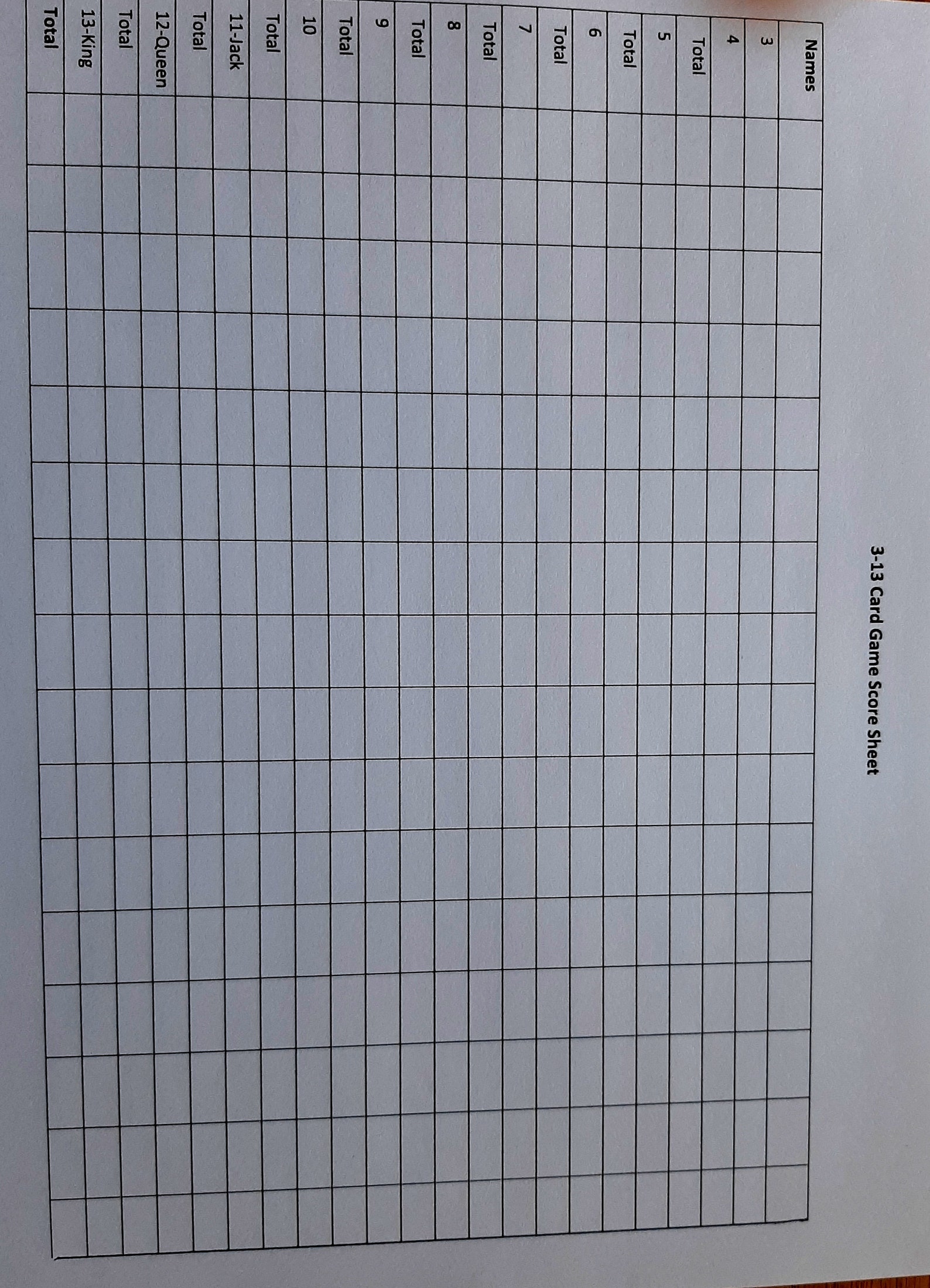 313 card game score sheet 313 card game score sheet