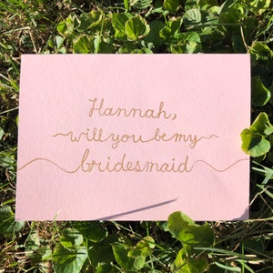 Bridesmaid Proposal Card / Personalized Will You Be My Bridesmaid / Custom Maid of Honor Proposal / Handmade Card / Envelopes Included