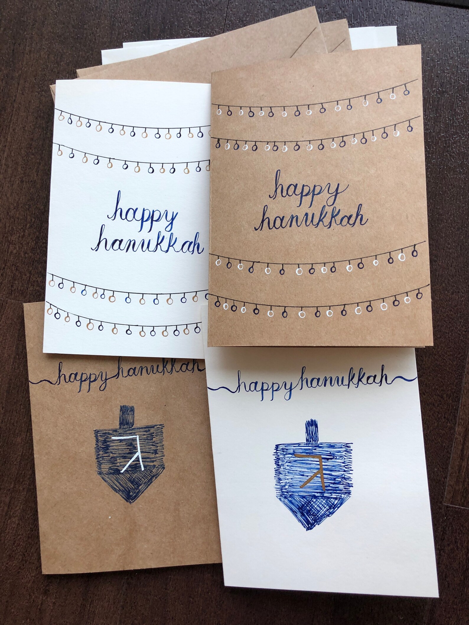 Hanukkah Cards Handmade / Happy Hanukkah / Personalized Etsy