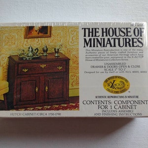 NIB House of Miniature Hutch Cabinet 40003/Circa 1750-1790/Dollhouse Furniture/Farm House/Miniature Furniture