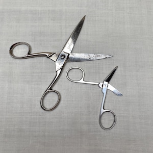 Vintage Scissors Made in Germany by Aug Pellet Extra Hollow Ground Scissors | Household Scissors and Small German Surgical Scissors Set