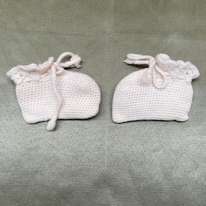 Antique Knited Baby Booties|Infant Booties Handmade|Vintage Yarn Doll Shoes