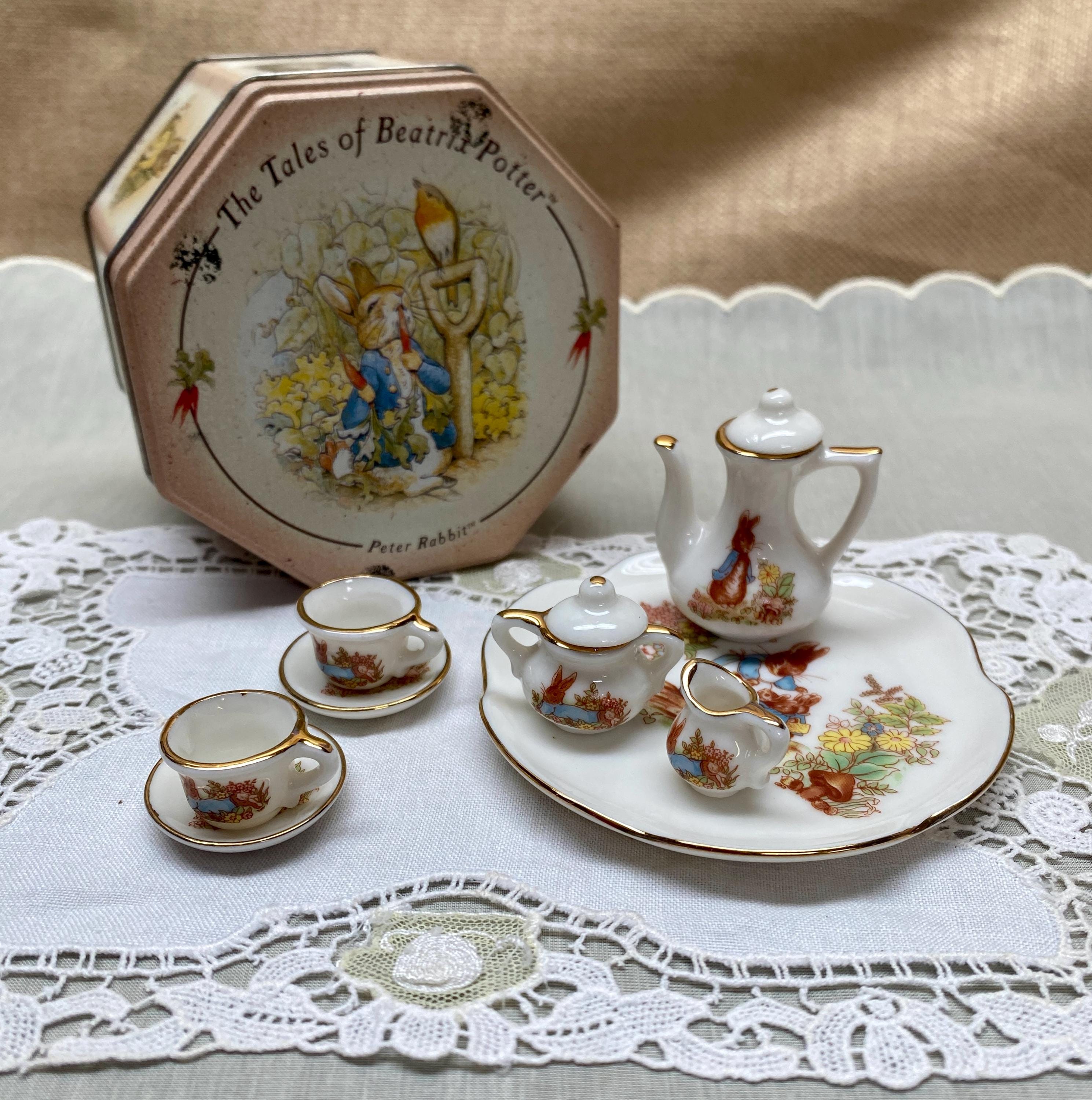 Miniature Peter Rabbit TEA Set|beatrix Potter Tea Set| Doll House