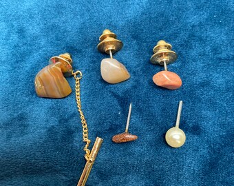 Gemelos de corbata vintage, alfileres de solapa estilo rock/Accesorios de joyería para hombre