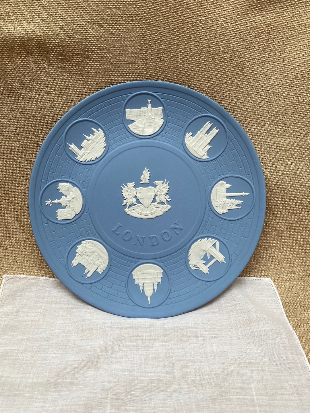 WEDGEWOOD Blue Jasperware LONDON Landmarks Decorative Platebig Ben St