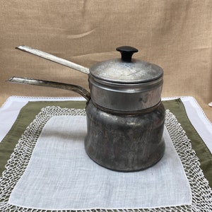 ALUMINIUM Doppel-BROILER-Saucenpfanne mit Deckel|Kochgeschirr im Freien|Erzeugtes Kochgeschirr auf dem Bauernhof|Aluminium-Kochgeschirr|Aluminium-Sauciertöpfe