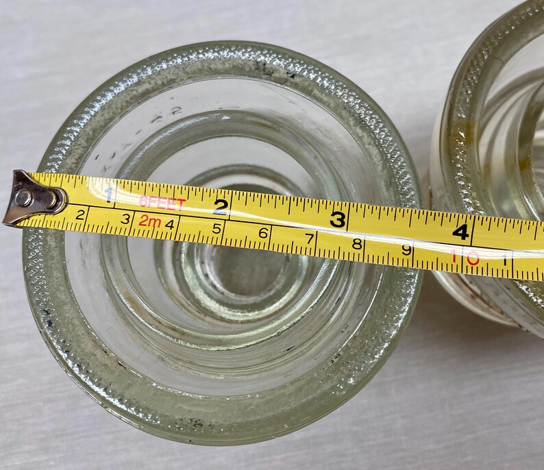 Vintage Hemingray No. 45 Clear Glass Insulators - Mid-century USA Pair ...