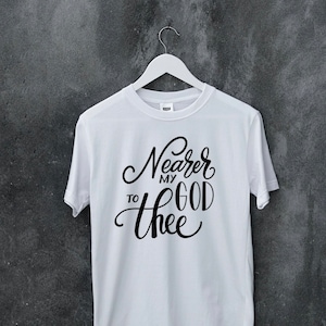 Nearer My God To Thee (Song Lyrics) - SVG Cut File, svg, hymn, hand lettered, for cricut