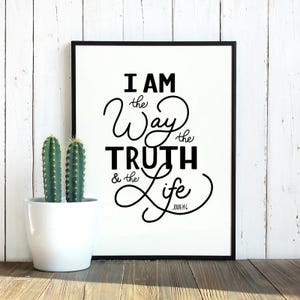 Scripture, John 14:6 - I Am The Way - Bible Verse, SVG Cut File, scripture svg, Christian svg, handlettered svg, for cricut