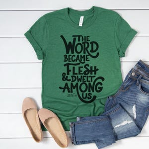Scripture, John 1:14 - The Word Became Flesh - Bible Verse, SVG Cut File, scripture svg, Christian svg, handlettered svg, for cricut