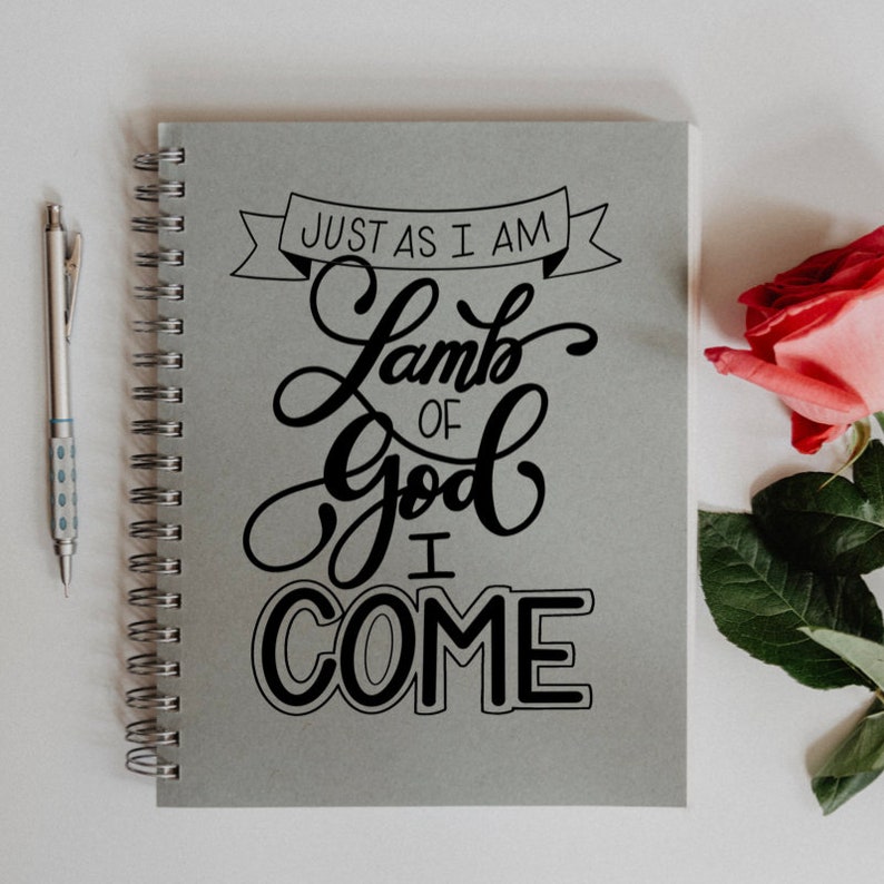 Just as I Am lyrics SVG Cut File, Svg, Hymn, Hand Lettered, for Cricut ...