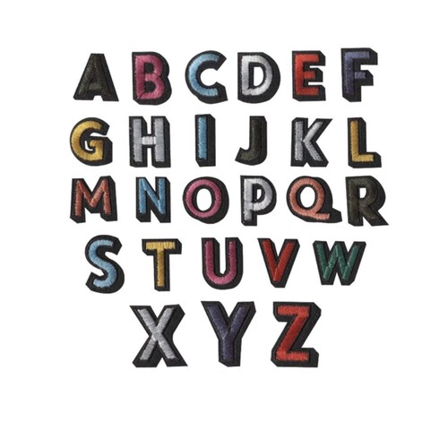 6/o - Finance onogra Letter Patch 26 Piece Kit, Script Iron On