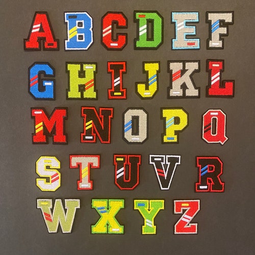 Rhinestones Color Letters Patch AZ Letter Patches Pin Etsy
