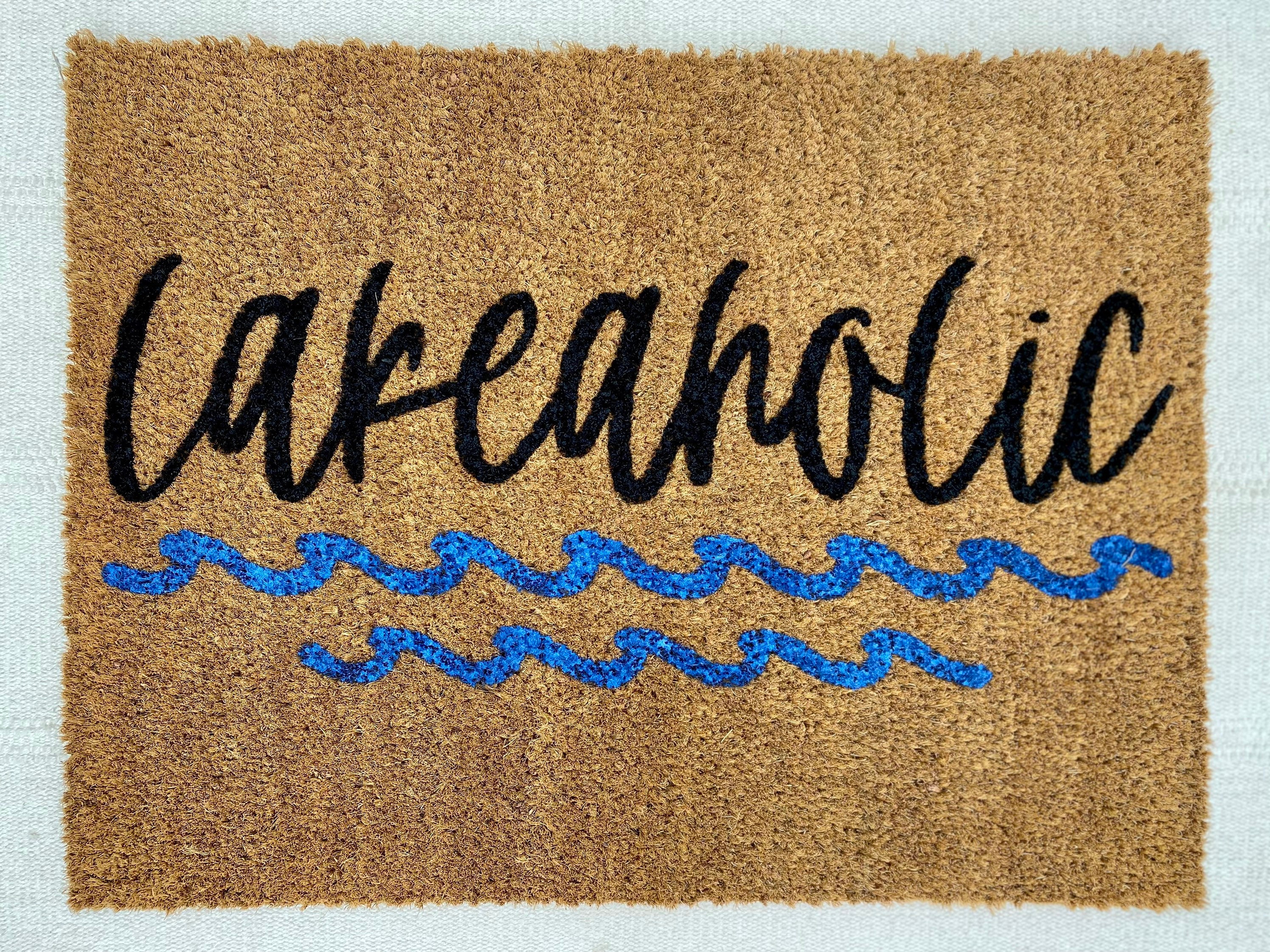 Funny Doormat Lakeaholic Doormat Rug Funny Gift Personalized Doormat Porch Decor Housewarming Gift Lakehouse Custom Door Mat