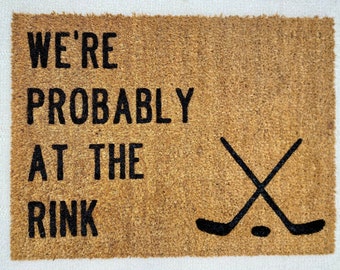 Probably At The Rink Hand Painted Doormat