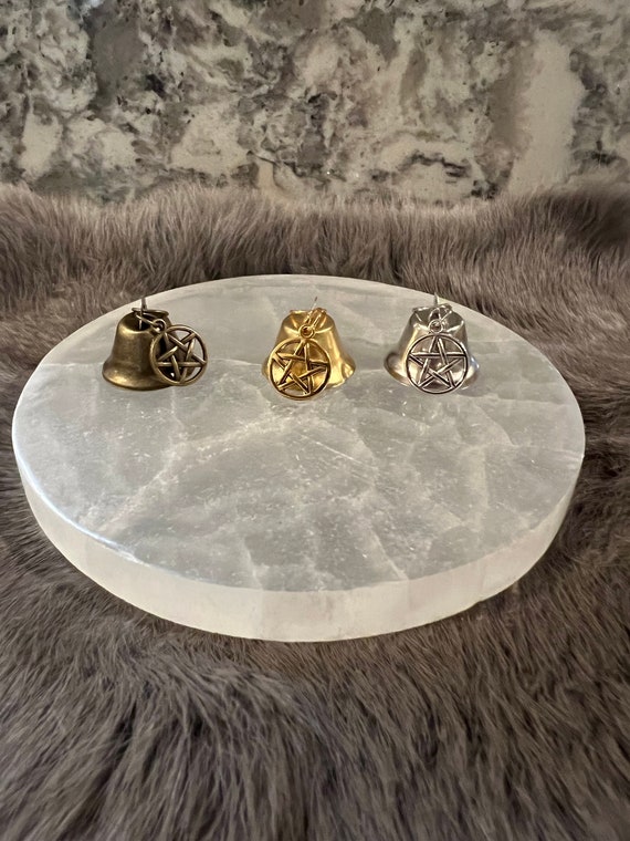 Small Altar Bell with Pentacle Charm - Witchcraft Tool