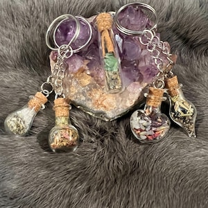 Spell Jar Keychain - Spell Bottle - Charm Bottle - Manifestation Charm - Manifestation Bottle - Intention - Spell - Intention Bottle - Witch