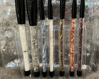 Gemstone Makeup Brush Set: Chakra Crystal Brushes, Witchy Gift