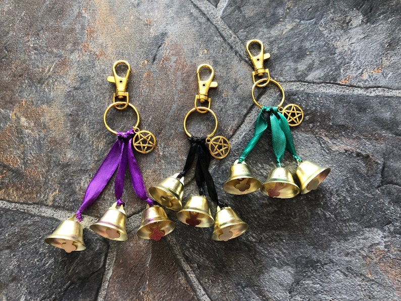 Keychain Spirit Box Mini Witch Bell Keychain: Spiritual Protection With Pentacle Charm - Etsy
