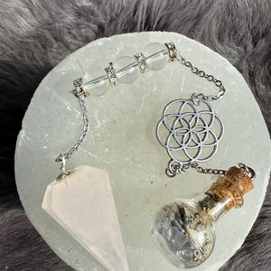Pendulum - Custom Pendulum - Beaded Pendulum - Quartz Pendulum - Scrying - Scrying Pendulum - Divination Pendulum - Divination - Divining