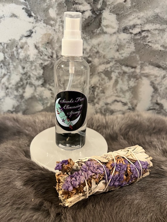 Smoke Free Sage Cleansing Spray: Organic Room Mist with Obsidian