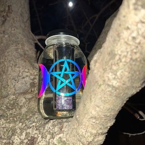 Moon Water Jar: Gemstone Infusion Vessel, Witchcraft Altar Decor