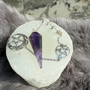 Pendulum - Custom Pendulum - Beaded Pendulum - Amethyst Pendulum - Scrying - Scrying Pendulum - Divination Pendulum - Divination - Divining