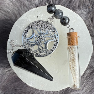 Pendulum - Custom Pendulum - Beaded Pendulum - Obsidian Pendulum - Scrying - Scrying Pendulum - Divination Pendulum - Divination - Hecate