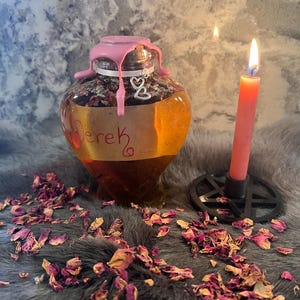 Aangepaste honingpotspreuk: fles manifestatiebedel, liefdesspreuk