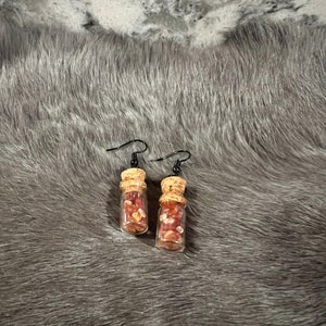 Carnelian Earrings - Spell Jar Earrings - Witchy Earrings - Witchy Vibe Jewelry - Witchy Gift Earrings - Pagan Earrings