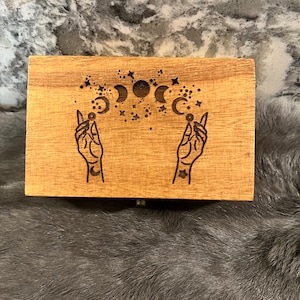 Caja de cartas del tarot - Carta del tarot - Caja para cartas - Tarot - Caja de altar - Caja para altar - Caja de madera - Caja para tarot - Caja de baraja - Caja de tarot personalizada