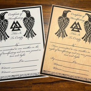 Handfasting Urkunde - Urkunde zum Ausdrucken - Keltische Hochzeit - Nordische Hochzeit - Heidnische Hochzeit - Urkunde