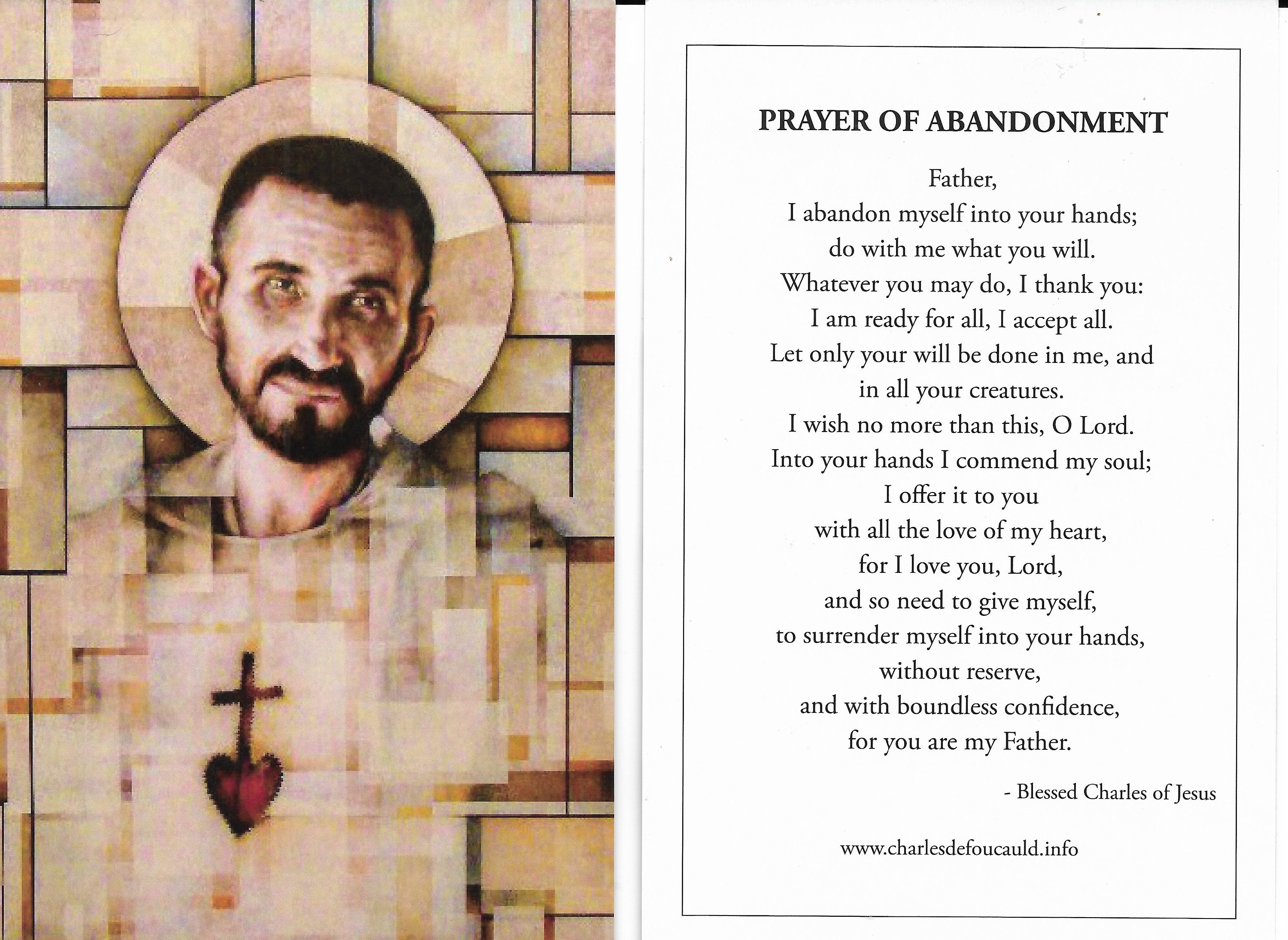 Preghiere Di Charles De Foucauld A POST CARD Size Prayer Card of St Charles De Foucauld Sold in | Etsy