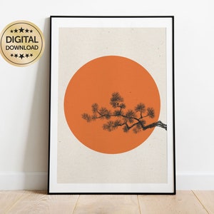 Japandi Printable Decor | Digital download | Scandi Abstract Art | Bonsai Tree Decor | Instant Download | Minimalist