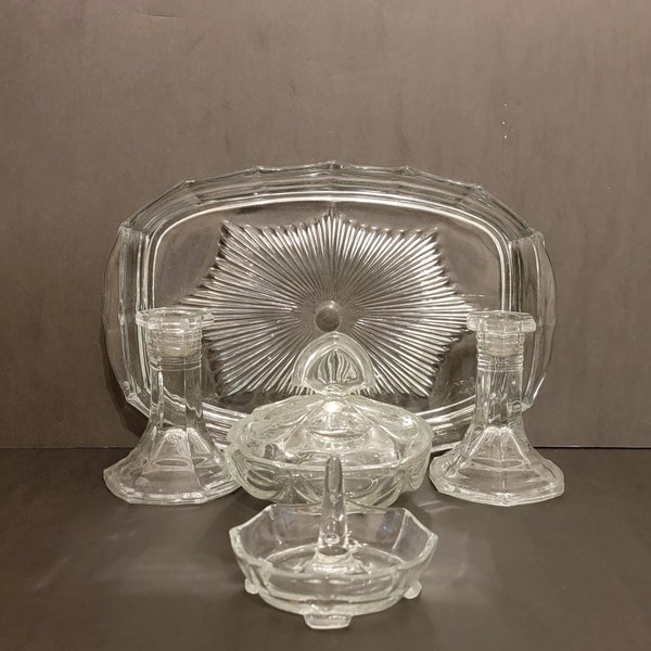 Glass Dresser Set Etsy