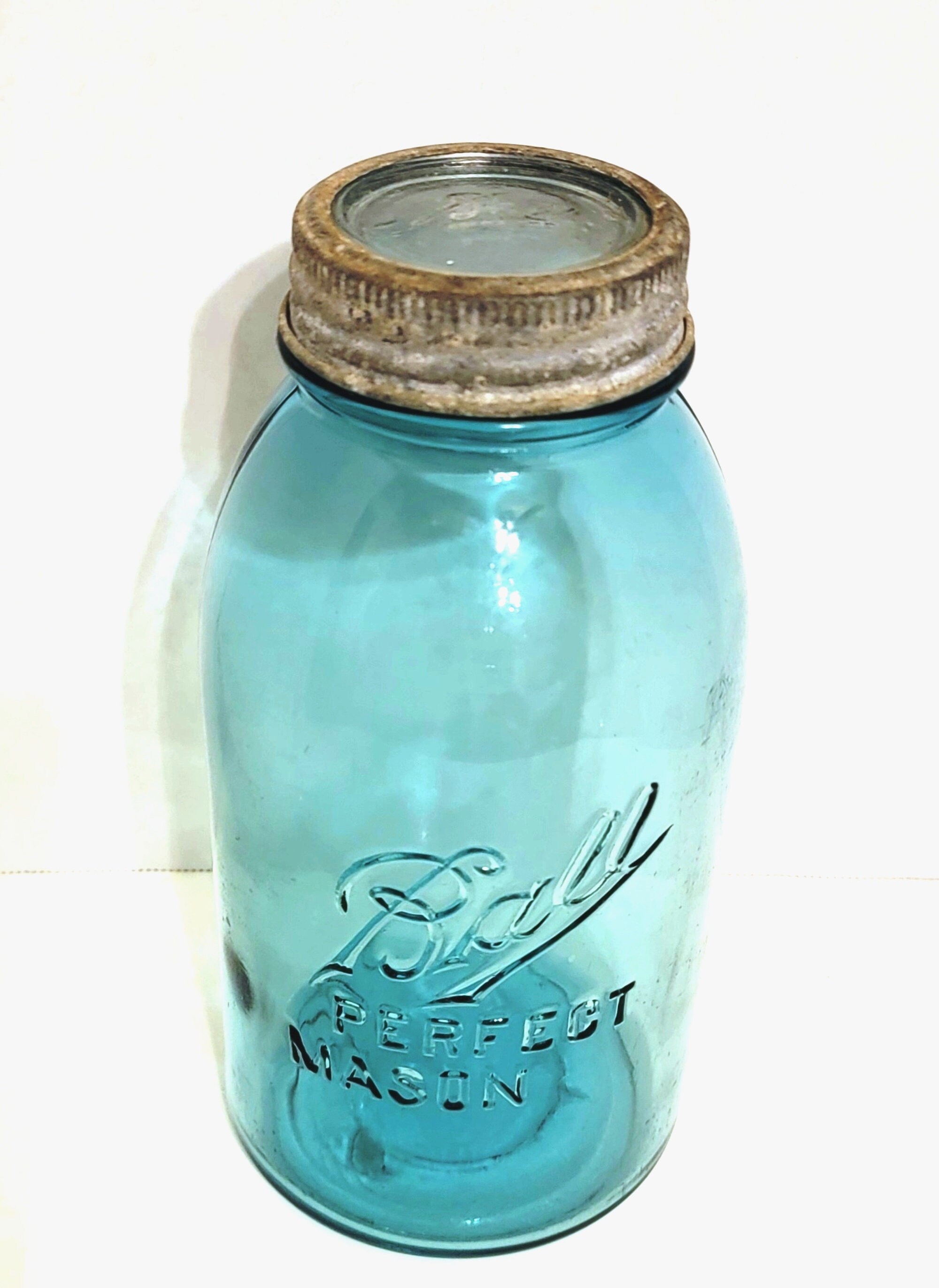 Blue Ball Perfect Mason Half-gallon Canning Jar With Zinc Lid & Glass ...