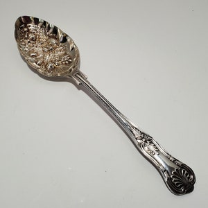 William Adams / England / &quot;Kings Pattern&quot; Large Silverplated Serving Spoon