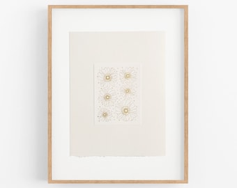 Flowers Gold Foil Printed Wall Art|Gold Foil Print|Gold Foil Flower Print|Modern Flower Art Print|Gold Foil Flower Print|Deckle Edge Paper